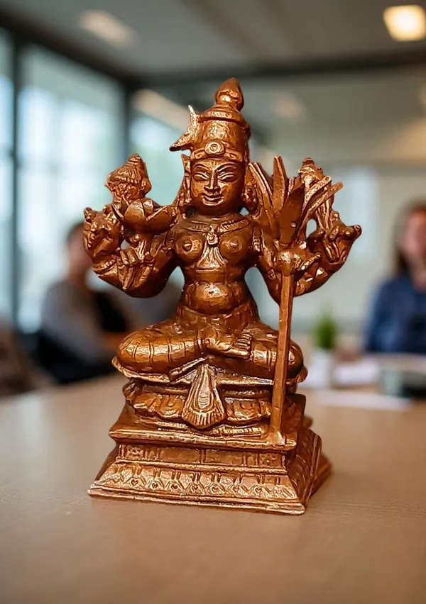 Brown_Copper_God_Idols_Raja_Rajeshwari,_3.3_Inches_280_Gram,_Patina_Antique_Finish,_Pack_Of_1_Piece