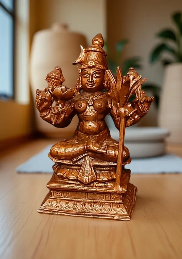 Brown_Copper_God_Idols_Raja_Rajeshwari,_3.3_Inches_280_Gram,_Patina_Antique_Finish,_Pack_Of_1_Piece