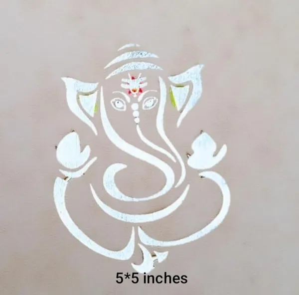 Searchers_Paradise_Ganesha_Rangoli_Stencil_Wooden_5×5_Inches_Pack_of_1_Piece