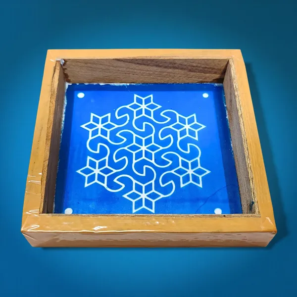 Searchers_Paradise_Star_Pulli_Kolam_Rangoli_Stencil_Wooden_5x5_Inches_Pack_of_1_Piece