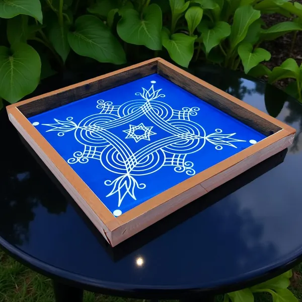 Searchers_Paradise_Iyengar_Padi_Kolam_Rangoli_Stencil_Model_5_Wooden_10x10_Inches_Pack_of_1_Piece