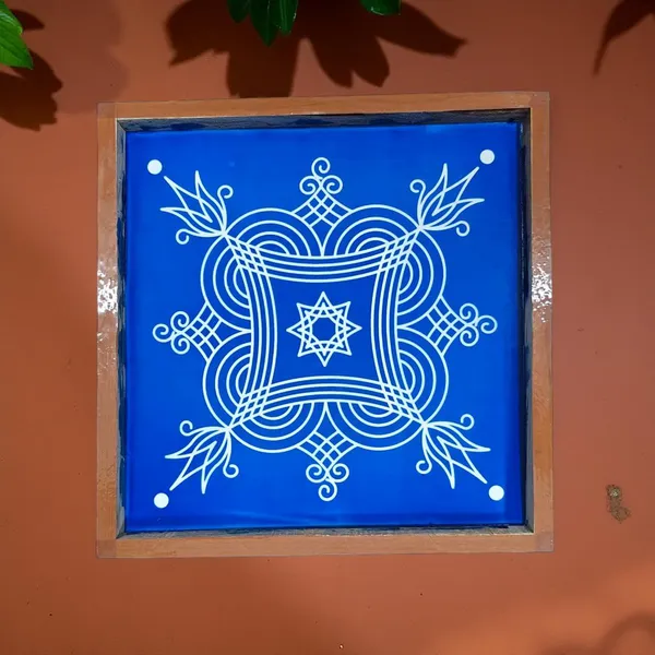 Searchers_Paradise_Iyengar_Padi_Kolam_Rangoli_Stencil_Model_5_Wooden_10x10_Inches_Pack_of_1_Piece