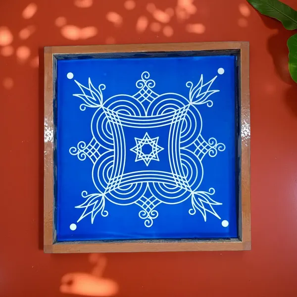 Searchers_Paradise_Iyengar_Padi_Kolam_Rangoli_Stencil_Model_5_Wooden_10x10_Inches_Pack_of_1_Piece