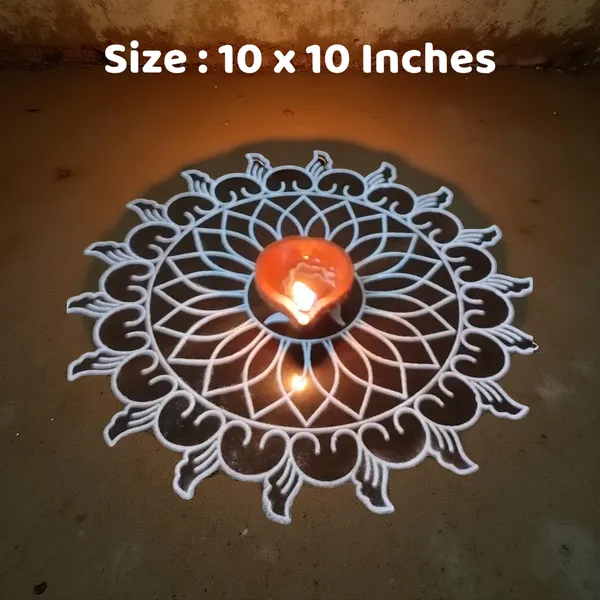 Searchers_Paradise_Swastik_Padi_Kolam_Rangoli_Stencil_Wooden_10x10_Inches_Pack_of_1_Piece