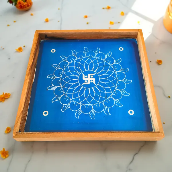 Searchers_Paradise_Swastik_Padi_Kolam_Rangoli_Stencil_Wooden_10x10_Inches_Pack_of_1_Piece