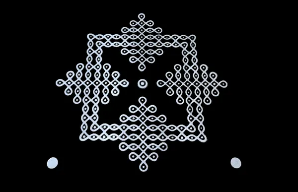 Searchers_Paradise_Kambi_Kolam_Model_4_Rangoli_Stencil_Wooden_10x10_Inches_Pack_of_1_Piece
