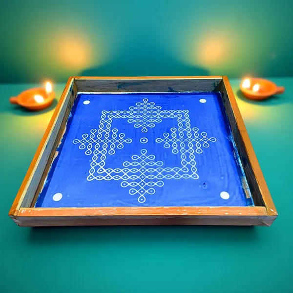Searchers_Paradise_Kambi_Kolam_Model_4_Rangoli_Stencil_Wooden_10x10_Inches_Pack_of_1_Piece
