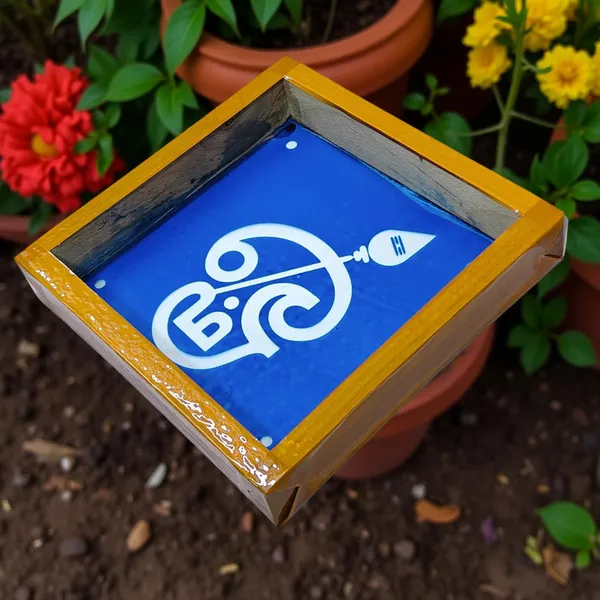 Searchers_Paradise_Om_With_Vel_Rangoli_Stencil_Wooden_5x5_Inches_Pack_of_1_Piece