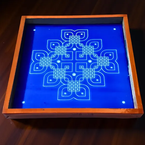 Searchers_Paradise_Padi_Kolam_Model_1_Rangoli_Stencil_Wooden_10x10_Inches_Pack_of_1_Piece
