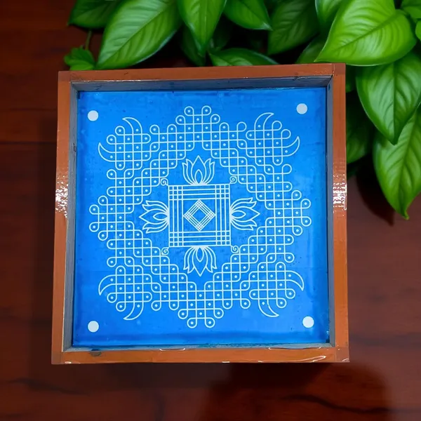 Searchers_Paradise_Kambi_Kolam_Model_3_Rangoli_Stencil_Wooden_10x10_Inches_Pack_of_1_Piece
