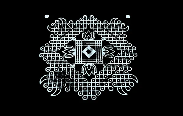 Searchers_Paradise_Kambi_Kolam_Model_3_Rangoli_Stencil_Wooden_10x10_Inches_Pack_of_1_Piece