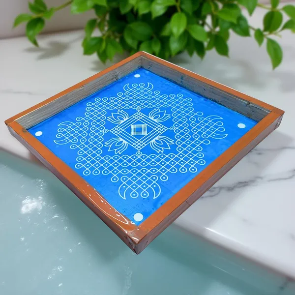 Searchers_Paradise_Kambi_Kolam_Model_3_Rangoli_Stencil_Wooden_10x10_Inches_Pack_of_1_Piece