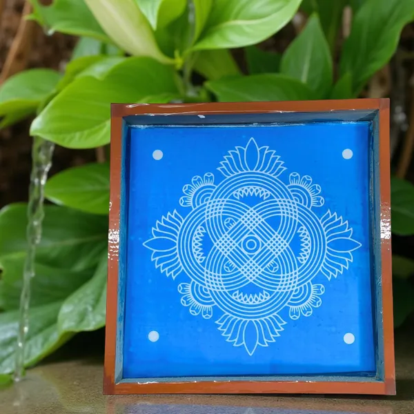 Searchers_Paradise_Padi_Kolam_Model_3_Rangoli_Stencil_Wooden_10x10_Inches_Pack_of_1_Piece
