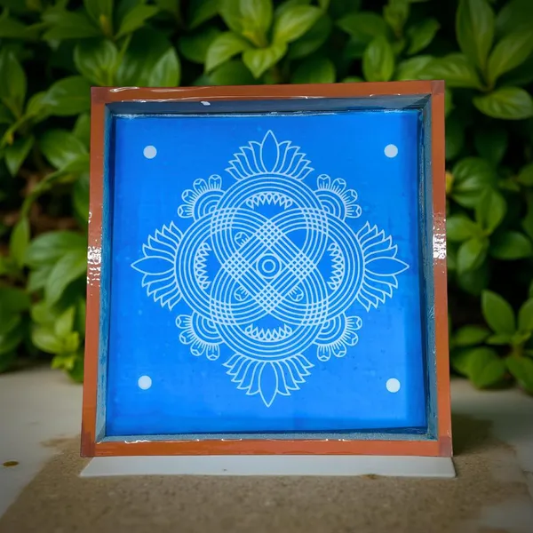 Searchers_Paradise_Padi_Kolam_Model_3_Rangoli_Stencil_Wooden_10x10_Inches_Pack_of_1_Piece