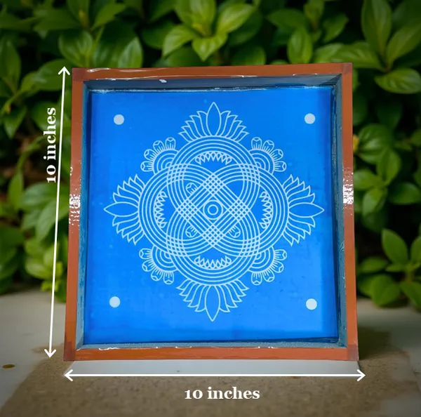 Searchers_Paradise_Padi_Kolam_Model_3_Rangoli_Stencil_Wooden_10x10_Inches_Pack_of_1_Piece