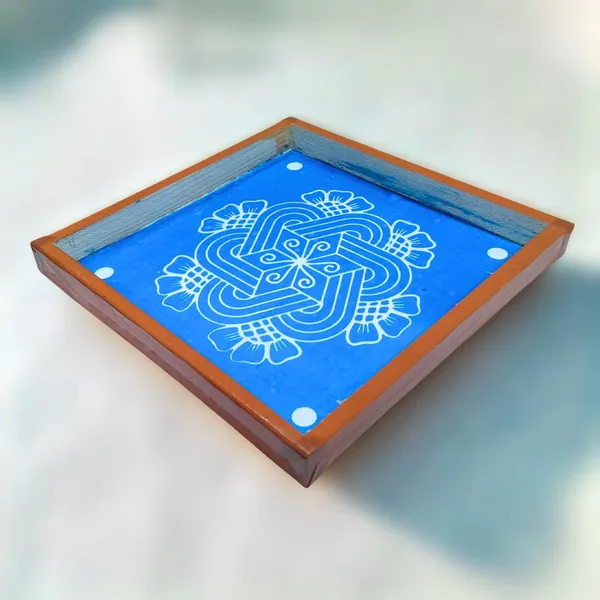 Searchers_Paradise_Flower_Kambi_Kolam_Border_Rangoli_Stencil_Wooden_10*_10_inches_Pack_of_1_Piece