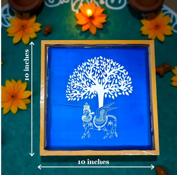 Searchers_Paradise_Karpaga_Virutcham_Tree_With_Kamadhenu_Rangoli_Stencil_Wooden_10x10_Inches_Pack_of_1_Piece