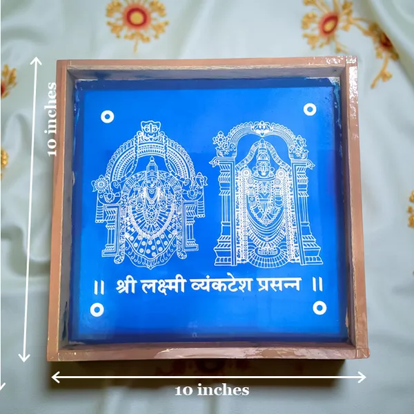 Searchers_Paradise_Sri_Lakshmi_Venkateshwara_Rangoli_Stencil_Wooden_10x10_Inches_Pack_of_1_Piece