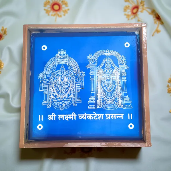 Searchers_Paradise_Sri_Lakshmi_Venkateshwara_Rangoli_Stencil_Wooden_10x10_Inches_Pack_of_1_Piece