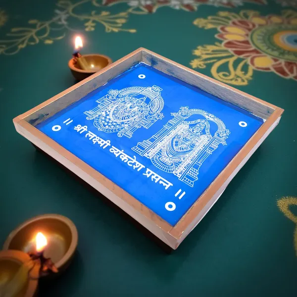 Searchers_Paradise_Sri_Lakshmi_Venkateshwara_Rangoli_Stencil_Wooden_10x10_Inches_Pack_of_1_Piece