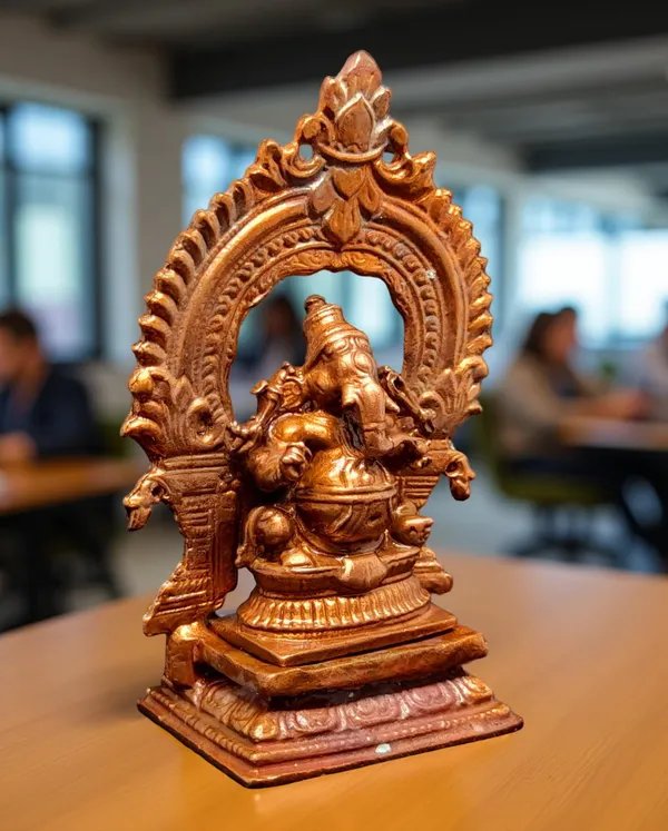 Brownish-Orange_Copper_Idols_Of_God_Little_Ganesh_With_Prabhavalli,_3_Inches,_100G,_Patina_Antique_Finish,_Pack_Of_1_Piece