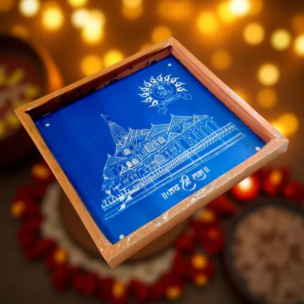 Searchers_Paradise_Ram_Mandir_Kolam_Rangoli_Stencil_Wooden,_(5x5_Inches)_Pack_of_1_Piece