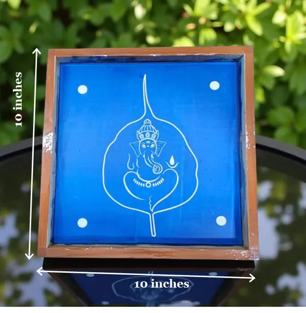 Searchers_Paradise_Leaf_Ganesh_Rangoli_Stencil_Wooden_10x10_Inches_Pack_of_1_Piece