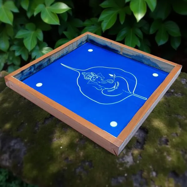 Searchers_Paradise_Leaf_Ganesh_Rangoli_Stencil_Wooden_10x10_Inches_Pack_of_1_Piece