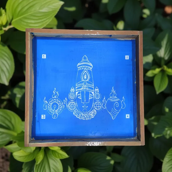 Searchers_Paradise_Tirupati_Balaji_Face_Rangoli_Stencil_Wooden_10x10_Inches_Pack_of_1_Piece