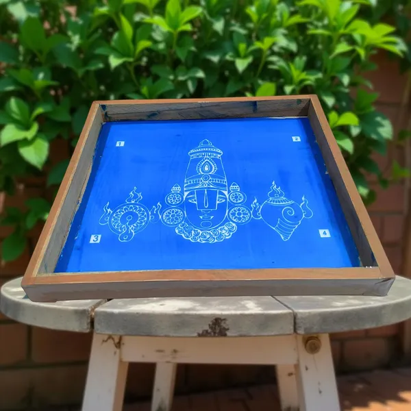 Searchers_Paradise_Tirupati_Balaji_Face_Rangoli_Stencil_Wooden_10x10_Inches_Pack_of_1_Piece
