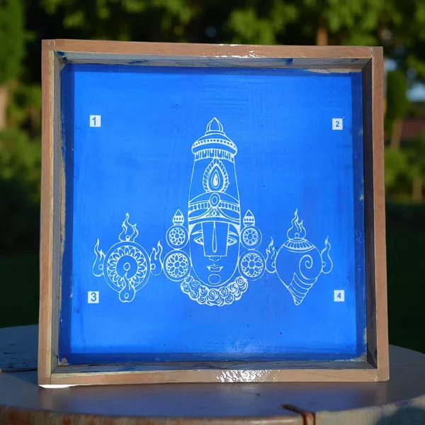 Searchers_Paradise_Tirupati_Balaji_Face_Rangoli_Stencil_Wooden_10x10_Inches_Pack_of_1_Piece