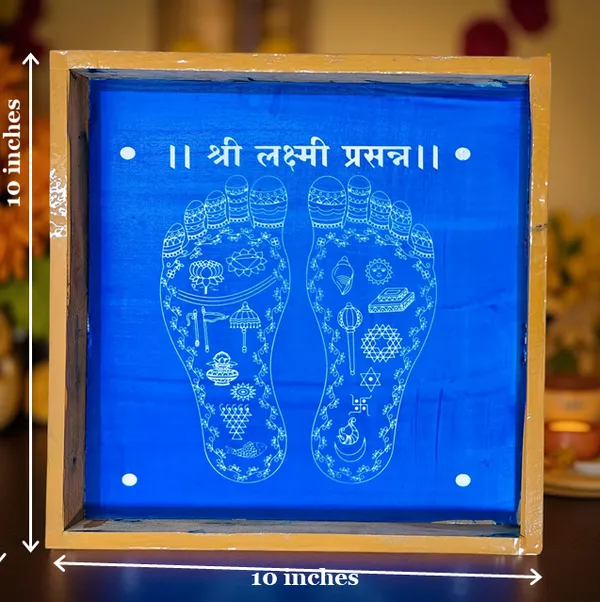 Searchers_Paradise_Shri_Laxmi_Prasanna_Rangoli_Stencil_Wooden_10x10_Inches_Pack_of_1_Piece