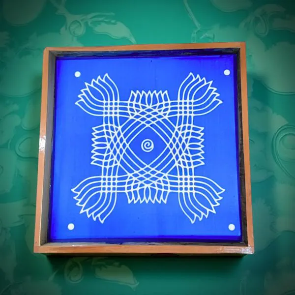 Searchers_Paradise_Padi_Kolam_Model_6_Rangoli_Stencil_Wooden_10x10_Inches_Pack_of_1_Piece