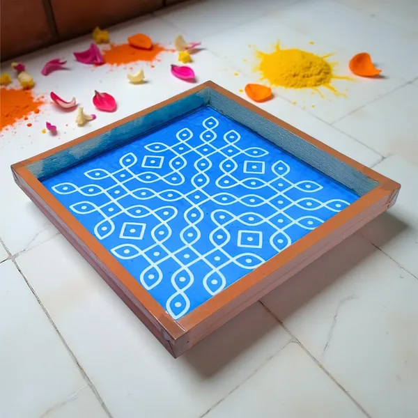 Searchers_Paradise_Kambi_Kolam_Model_2_Rangoli_Stencil_Wooden_10x10_Inches_Pack_of_1_Piece