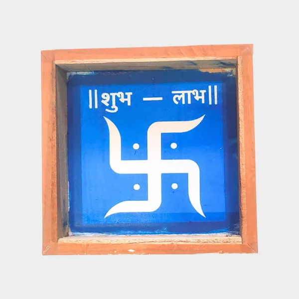 Searchers_Paradise_Swastik_Shub_Labh_Rangoli_Stencil_Wooden_5x5_Inches_Pack_of_1_Piece