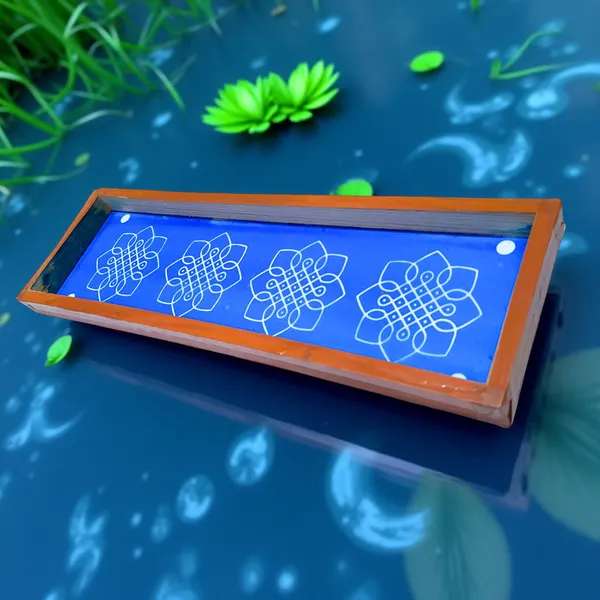 Searchers_Paradise_Flower_Kambi_Kolam_Border_Rangoli_Stencil_Wooden_17_*_5_inches_Pack_of_1_Piece