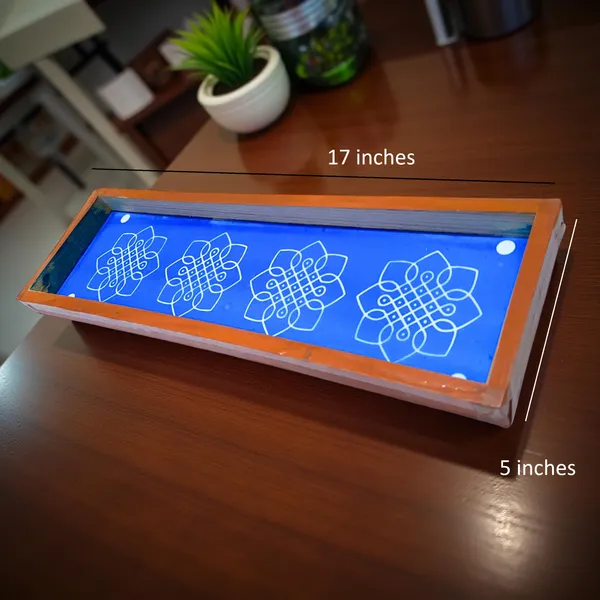 Searchers_Paradise_Flower_Kambi_Kolam_Border_Rangoli_Stencil_Wooden_17_*_5_inches_Pack_of_1_Piece