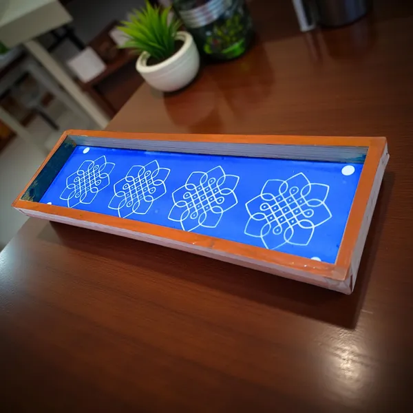 Searchers_Paradise_Flower_Kambi_Kolam_Border_Rangoli_Stencil_Wooden_17_*_5_inches_Pack_of_1_Piece