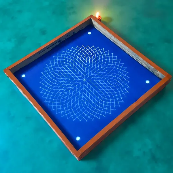 Searchers_Paradise_Sahasradala_Padma_Rangoli_Stencil_Wooden_10x10_Inches_Pack_of_1_Piece