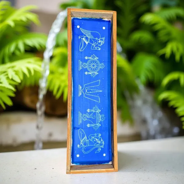 Searchers_Paradise_Thenkalai_Shankh_Chakra_Namah_Hanuman_and_Garuda_Border_Rangoli_Stencil_Wooden_17x5_Inches_Pack_of_1_Piece
