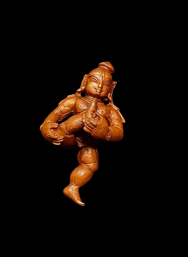 Brownish-Orange_Copper_Bal_Krishna_Sucking_His_Toe,_2.1_Inches,,_60G,_Patina_Antique_Finish,_Pack_Of_1_Piece