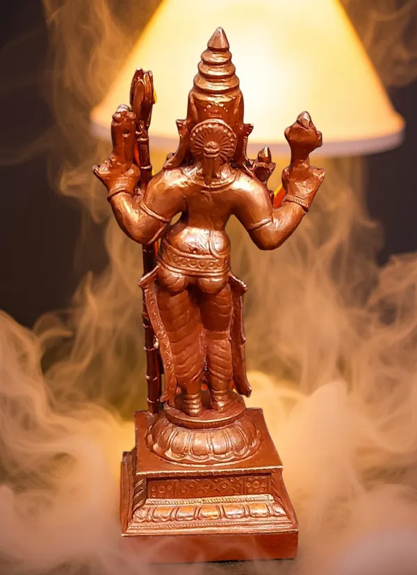 Brownish-Orange_Copper_Idols_Of_God_Standing_Raja_Rajeswari,_5_Inches,_460G,_Patina_Antique_Finish,_Pack_Of_1_Piece