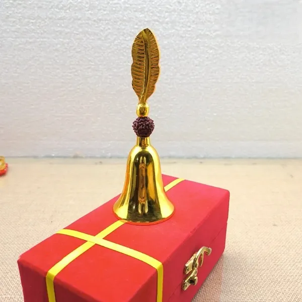 5-Inch_Puja_Bell_with_Rudraksha_&_Feather_Handle