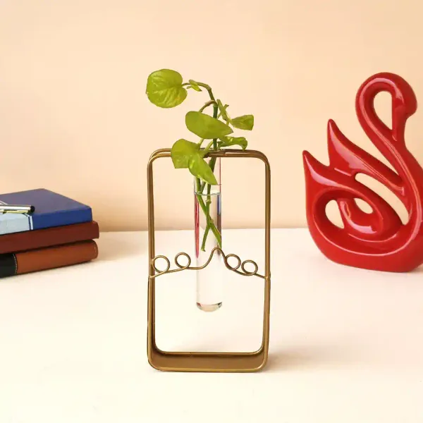 Designer_Rectangular_Golden_Metal_Flower_Vase_With_Glass_Tube_For_Modern_Home_Decor
