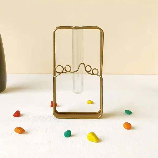 Designer_Rectangular_Golden_Metal_Flower_Vase_With_Glass_Tube_For_Modern_Home_Decor