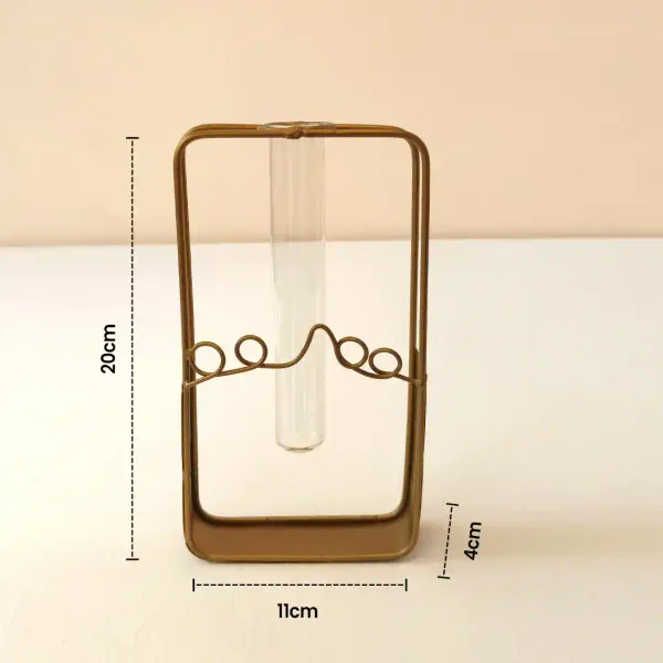 Designer_Rectangular_Golden_Metal_Flower_Vase_With_Glass_Tube_For_Modern_Home_Decor