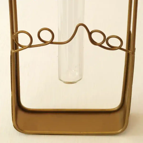 Designer_Rectangular_Golden_Metal_Flower_Vase_With_Glass_Tube_For_Modern_Home_Decor