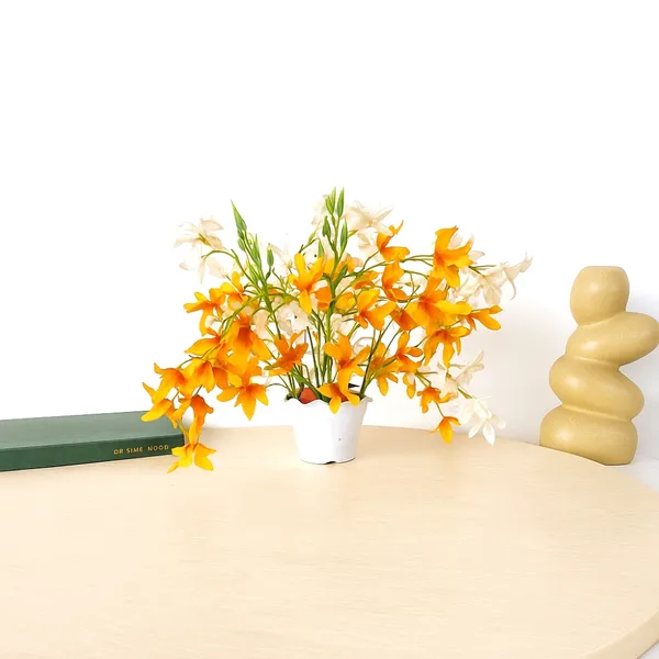 Artificial_Orange_And_White_Lily_Plant_in_White_Pot