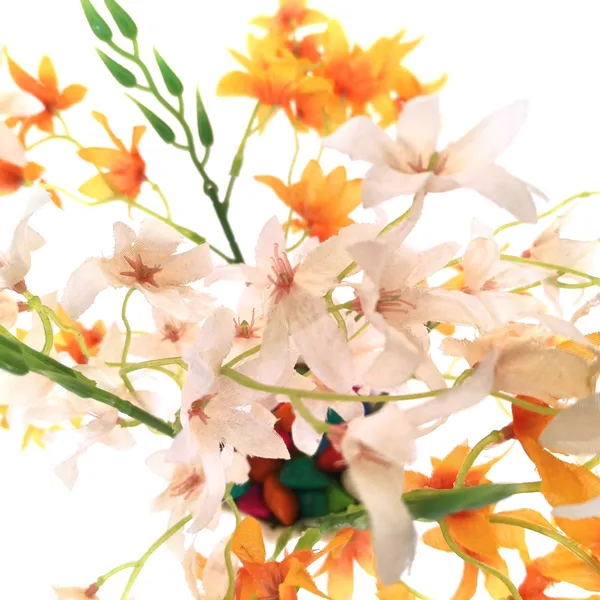 Artificial_Orange_And_White_Lily_Plant_in_White_Pot