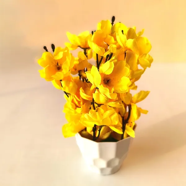 Artificial_Yellow_Flower_Arrangement_in_White_Pot